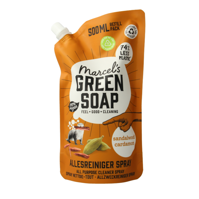 Marcel's Green Soap Allzweckreiniger Spray Nachfüllung Sandelholz & Kardamom 500 Milliliter