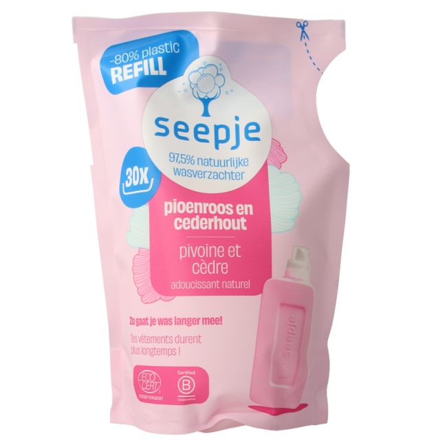 Wasverzachter pioenroos en cederhout navulling 750 Milliliter