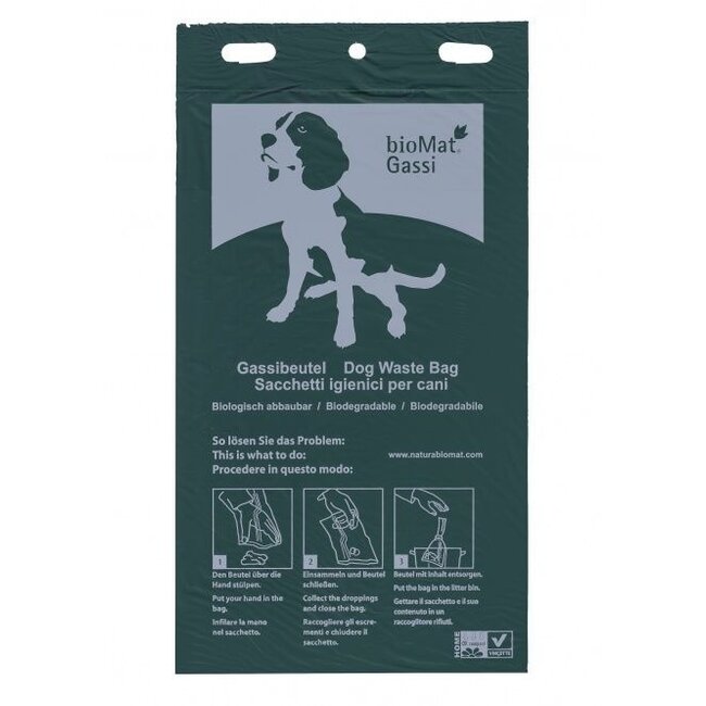 Sacchetti Igiene Compostabili Biomat per Cani 20 x 33,7 cm 100 Pezzi