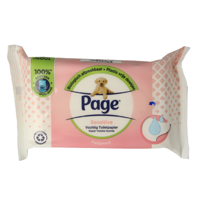Page Papel higiénico húmedo sensitive recambio 38 unidades