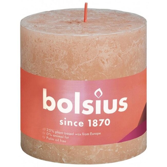 Bolsius Rustiekkaars shine 100/100 misty pink 1 Stuks