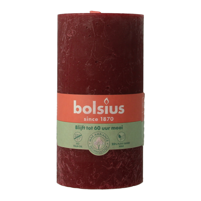 Bolsius Rustic Candle Shine 130/68 Velvet Red 1 Piece