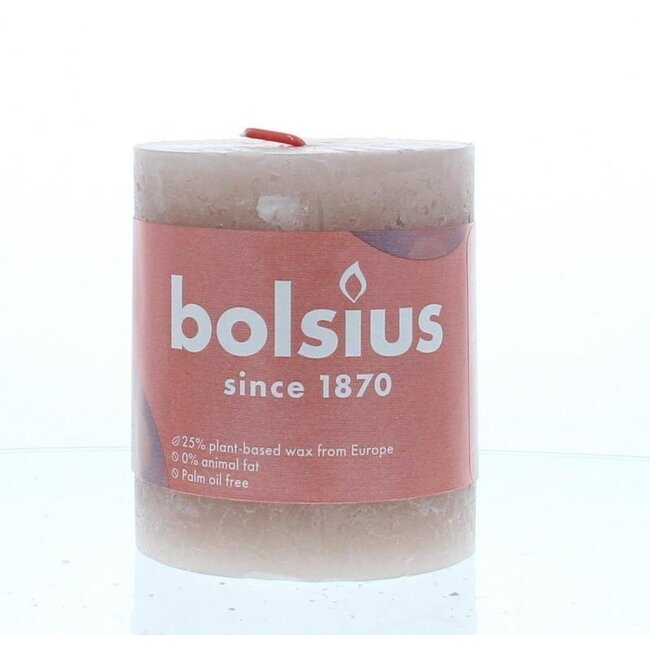 Bolsius Rustikkerze Glanz 80/68 Misty Pink 1 Stück