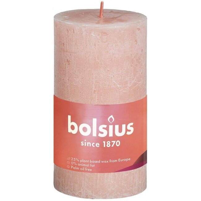 Candela Rustica Bolsius effetto lucido 100/50 Misty Pink (1 Pezzo)