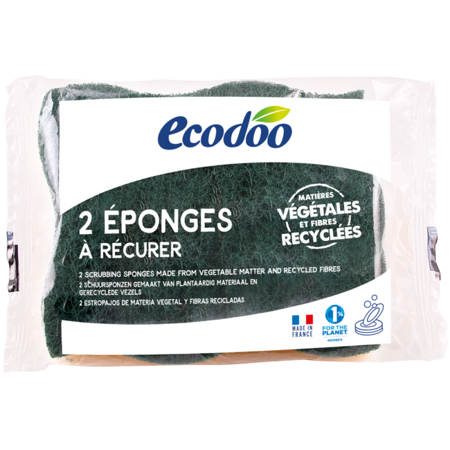 Plant-based organic scouring sponges - Pack of 2