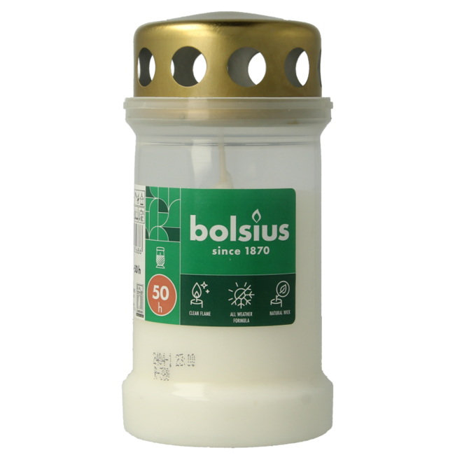 Bougie de commémoration Bolsius n° 3 transparente 1 pièce