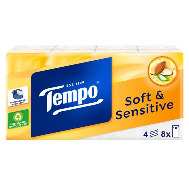 Tempo Soft & Sensitive sin perfume 9 Unidades