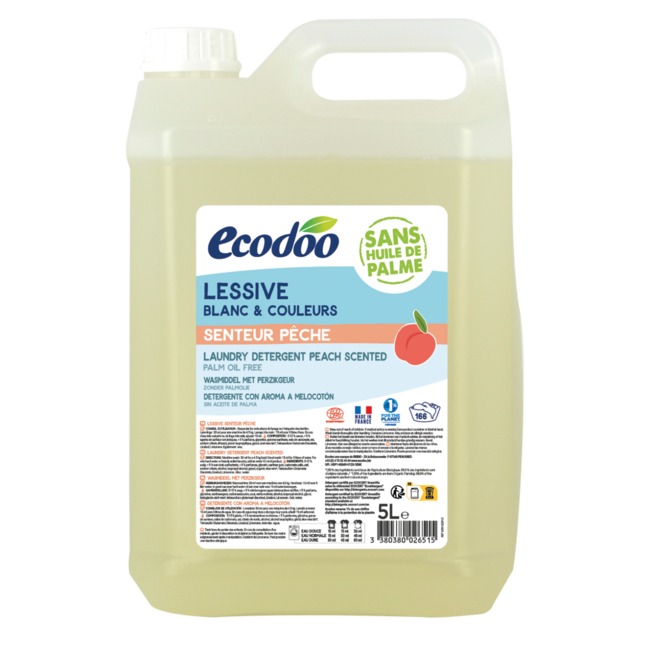 Ecodoo Wasmiddel geconcentreerd perzik bio 5 Liter