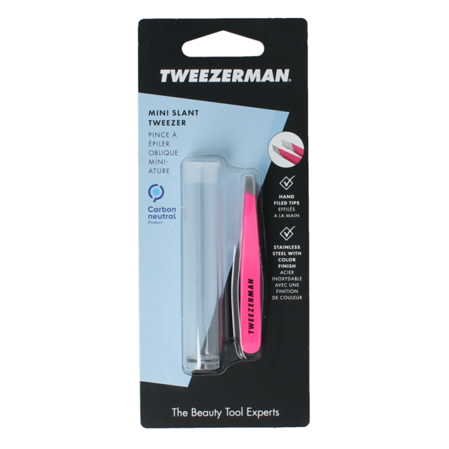 Tweezerman Mini Schrägpinzette Neon Pink, 1 Stück