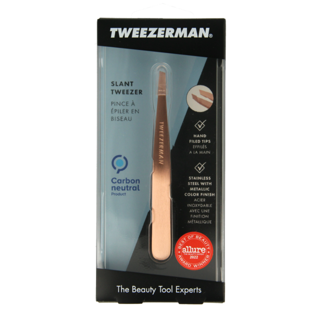 Pince à épiler biseautée Tweezerman Slant or rose 1 pièce