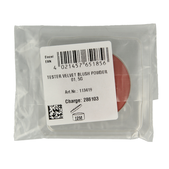 Lavera Velvet blush powder rosy peach 01 tester 1 Tester