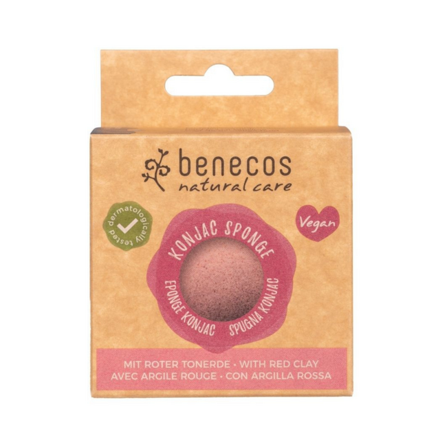 Benecos natural beauty Spugna Konjac Naturale - Argilla Rossa 1 Pezzo