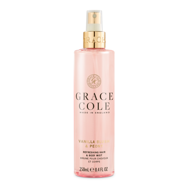 Grace Cole Vanilla Blush & Peony mgiełka do włosów i ciała 250 mililitrów