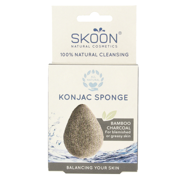 Skoon Éponge Konjac au charbon de bambou bio 1 pièce