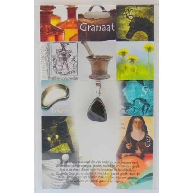 Wisiorek z kamienia szlachetnego (zdrowotnego) Granat, 1 sztuka