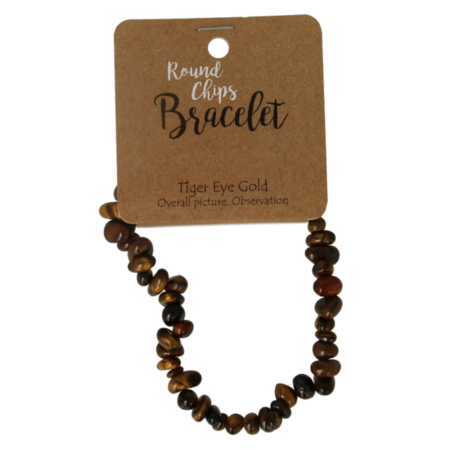 Steengoed tiger's eye chip bead bracelet on card, 1 piece
