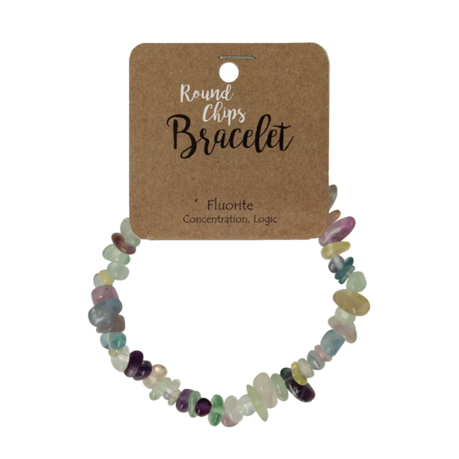 Pulsera de chips de fluorita natural 1 unidad