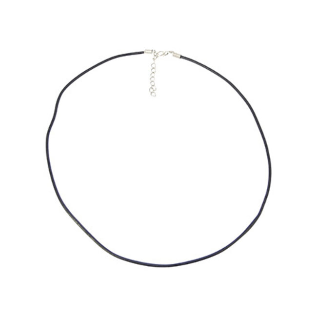 Ruben Robijn Collier cordon ciré avec chaîne d'extension noir 1 pièce