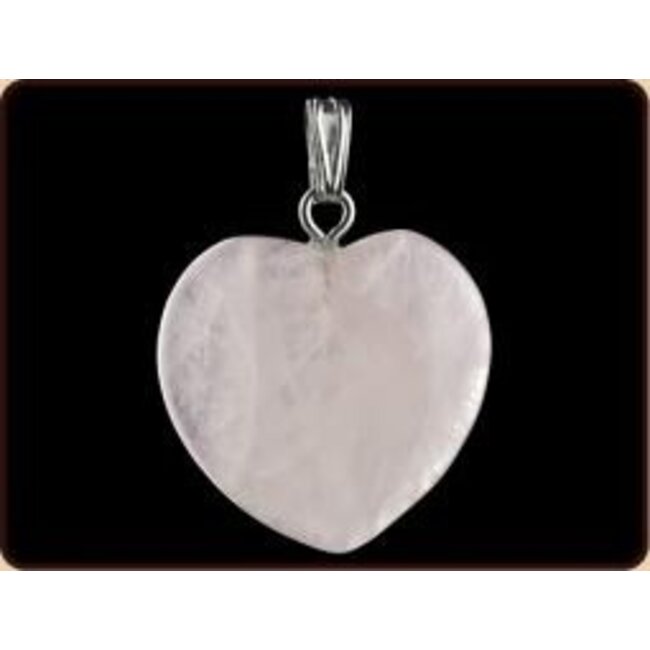 Ruben Robijn Hanger hart 20mm roze kwarts 1 Stuks