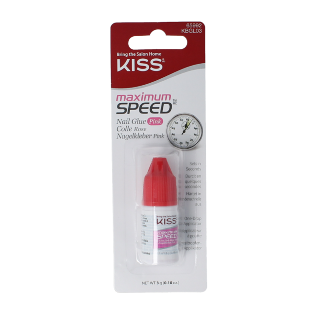 Klej do paznokci Kiss Maximum Speed Pink, 1 sztuka
