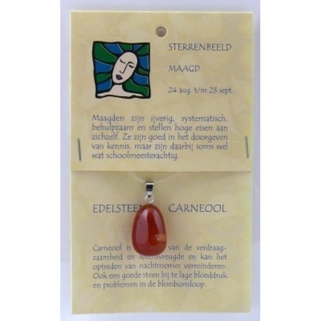 Wisiorek z kamienia zodiakalnego Steengoed Panna, 1 sztuka