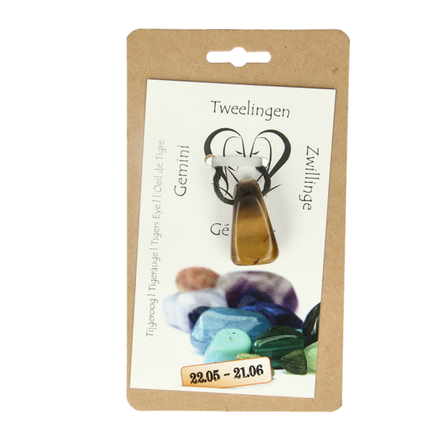 Pendentif pierre de zodiaque Gémeaux Steengoed, 1 pièce