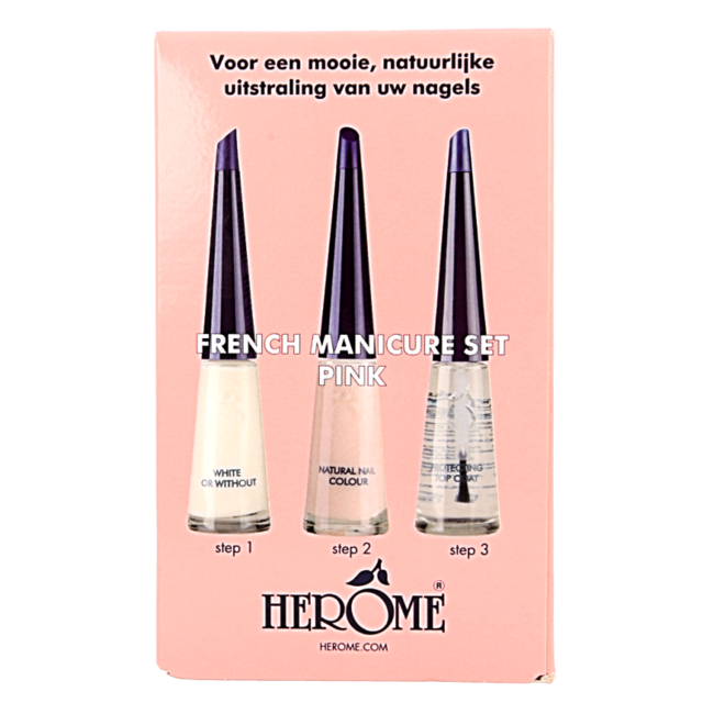 Herome French manicure set pink 3 x 10ml 1 Set