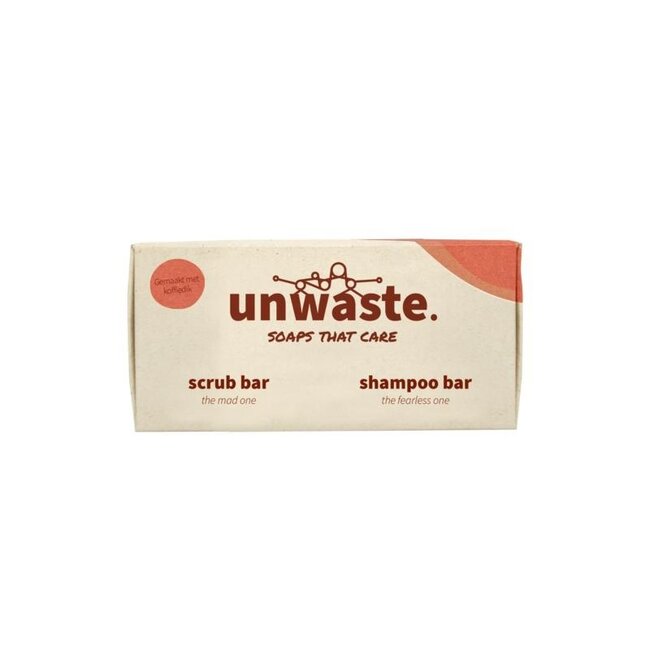 Unwaste Duopack gommage au café & shampoing solide 1 pièce