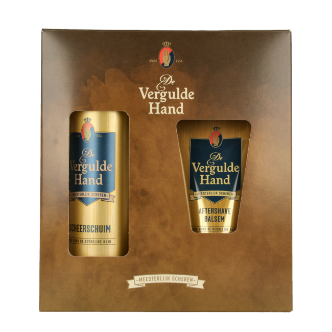 Vergulde Hand Shaving Foam and Aftershave Gift Set 1 Set