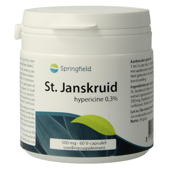 Springfield Dziurawiec 500mg 0,3% hyperycyny 60 Kapsułek Wegetariańskich