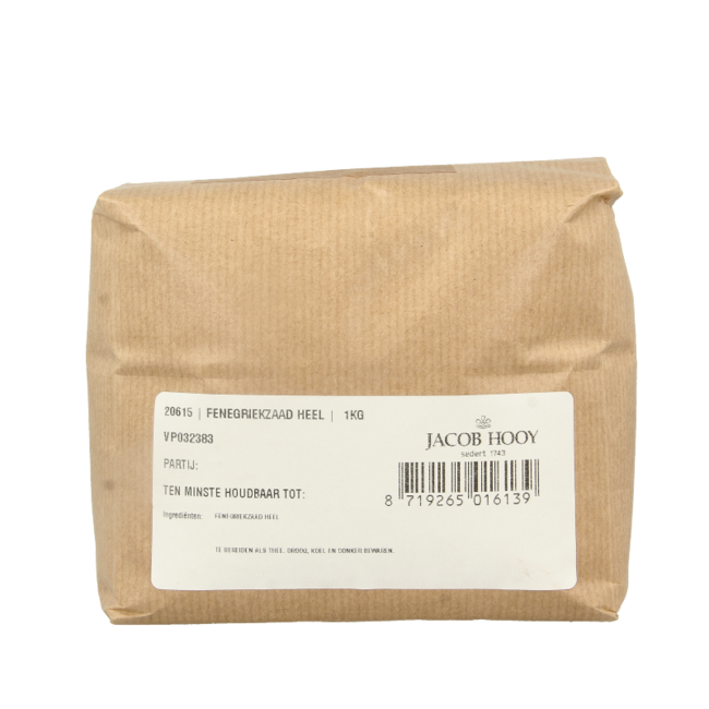 Jacob Hooy Whole Fenugreek Seeds 1 Kilogram