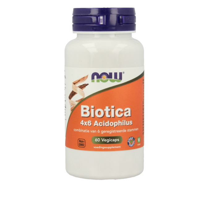 NOW Biotica 4x6 acidophilus 60 Vegetarische capsules
