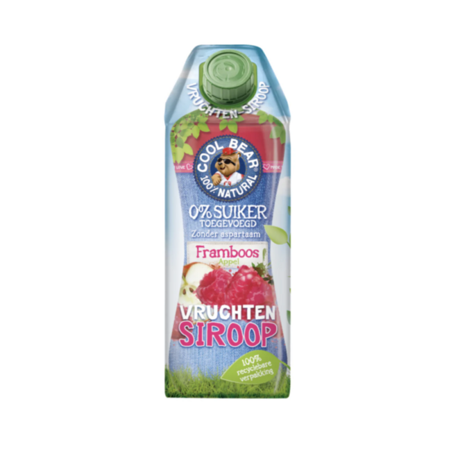 Jarabe Cool Bear frambuesa y manzana 750 mililitros