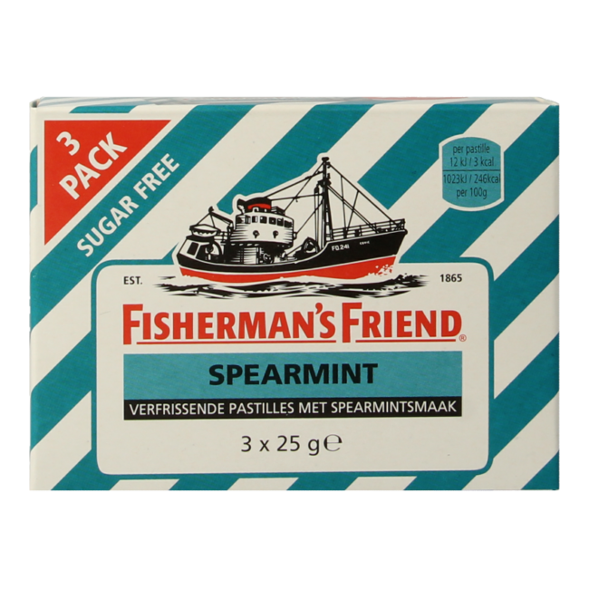 Fisherman's Friend Spearmint Sugar Free 3-Pack 25g