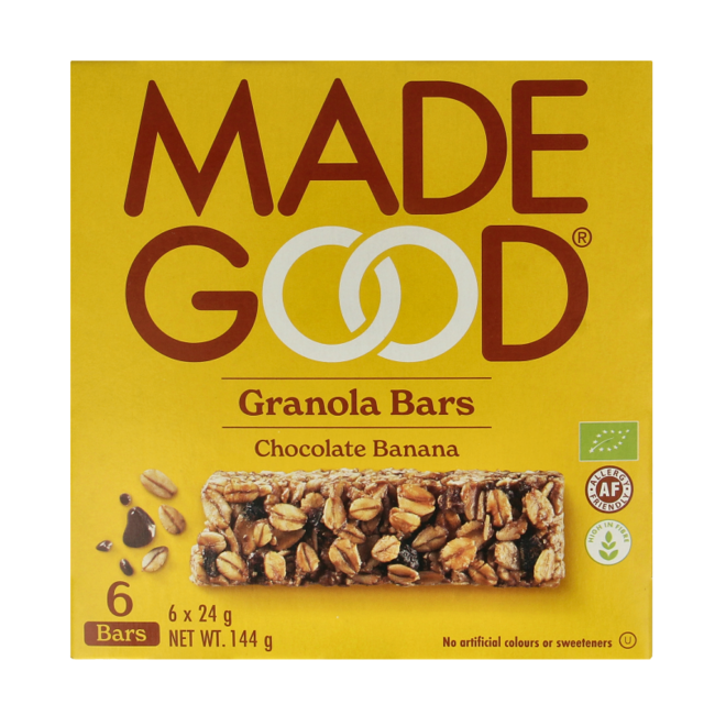 MadeGood Organic Chocolate Banana Granola Bars 24g - Pack of 6