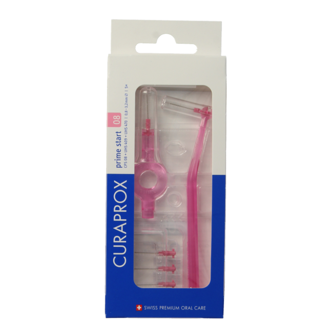 Curaprox Prime start rager 08 roze 3.2 mm 5 Stuks