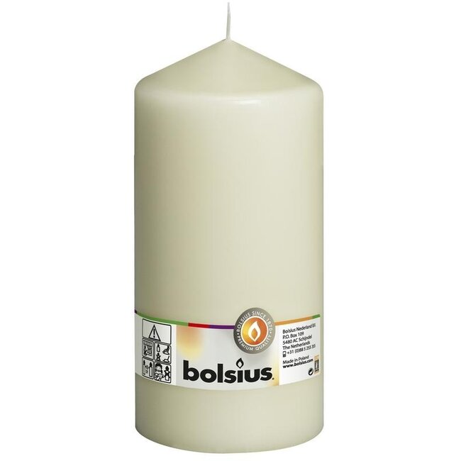 Bougie pilier Bolsius 200/98 ivoire 1 pièce