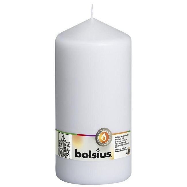 Candela a Colonna Bolsius 250/98 bianca 1 Pezzo