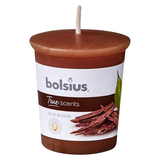 Bolsius True Scents świeca wotywna 53/45 okrągła Oud Wood 1 sztuka