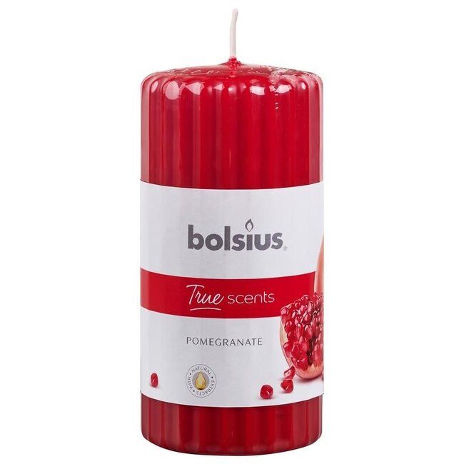 Bolsius True Scents Stumpenkerze Duft 120/58 Granatapfel, 1 Stück
