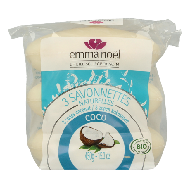 Sapone al Cocco Emma Noel (Confezione da 3)