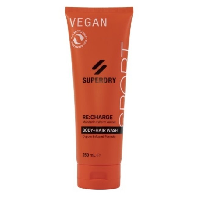 Superdry Sport RE:charge Gel de cuerpo y cabello 250 ml