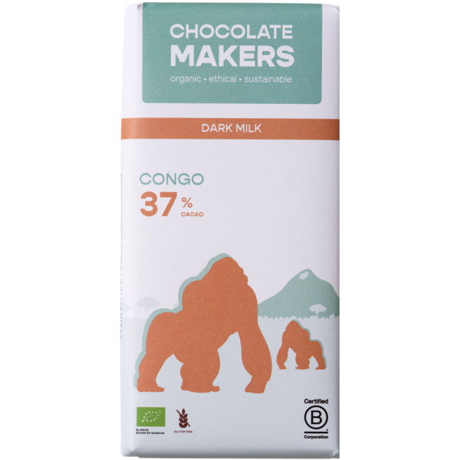 Czekolada mleczna Gorilla 37% bio 80 Gramów