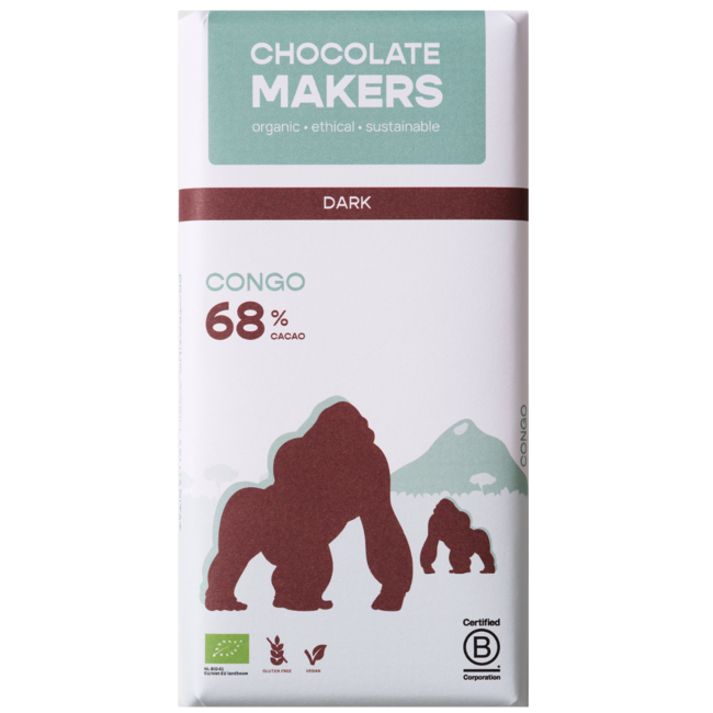 Chocolatemakers Gorilla Tafel 68% Zartbitter Bio 80 Gramm