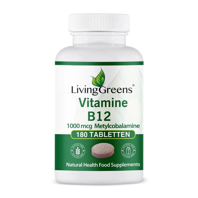 Livinggreens Vitamina B12 metilcobalamina 1000 mcg 180 comprimidos