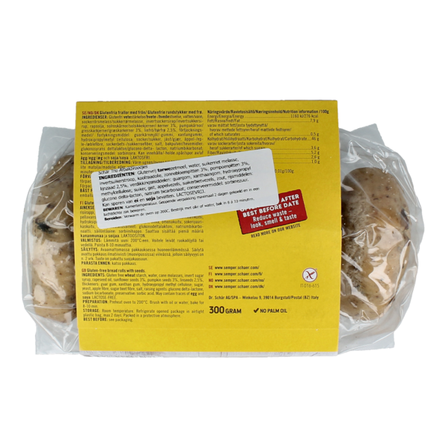 Afbakbroodjes trio glutenvrij 300.00 Gram