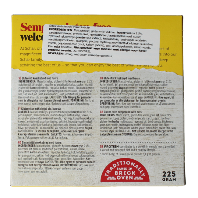 Powerknacke glutenvrij 225.00 Gram