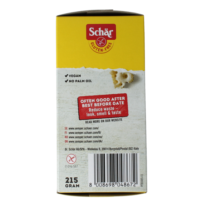 Knackebrod vezelrijk glutenvrij 215.00 Gram