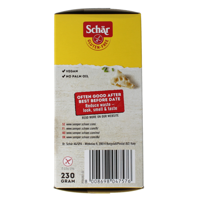 Knackerbrod dun vezelrijk glutenvrij 230.00 Gram