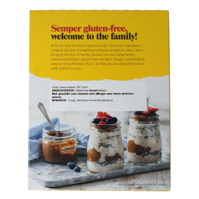 Havervlokken glutenvrij 500.00 Gram